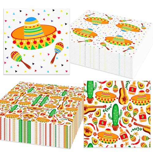 JeVenis 40PCS Mexican Fiesta Paper Napkins Disposable Cinco De Mayo Guest Napkins Decorative Dinner Napkins for Wedding Birthday Mexico Taco Party Supplies JeVenis 40PCS Mexican Fiesta Paper Napkins Disposable Cinco De Mayo Guest Napkins Decorative Dinner Napkins for Wedding Birthday Mexico Taco Party Supplies