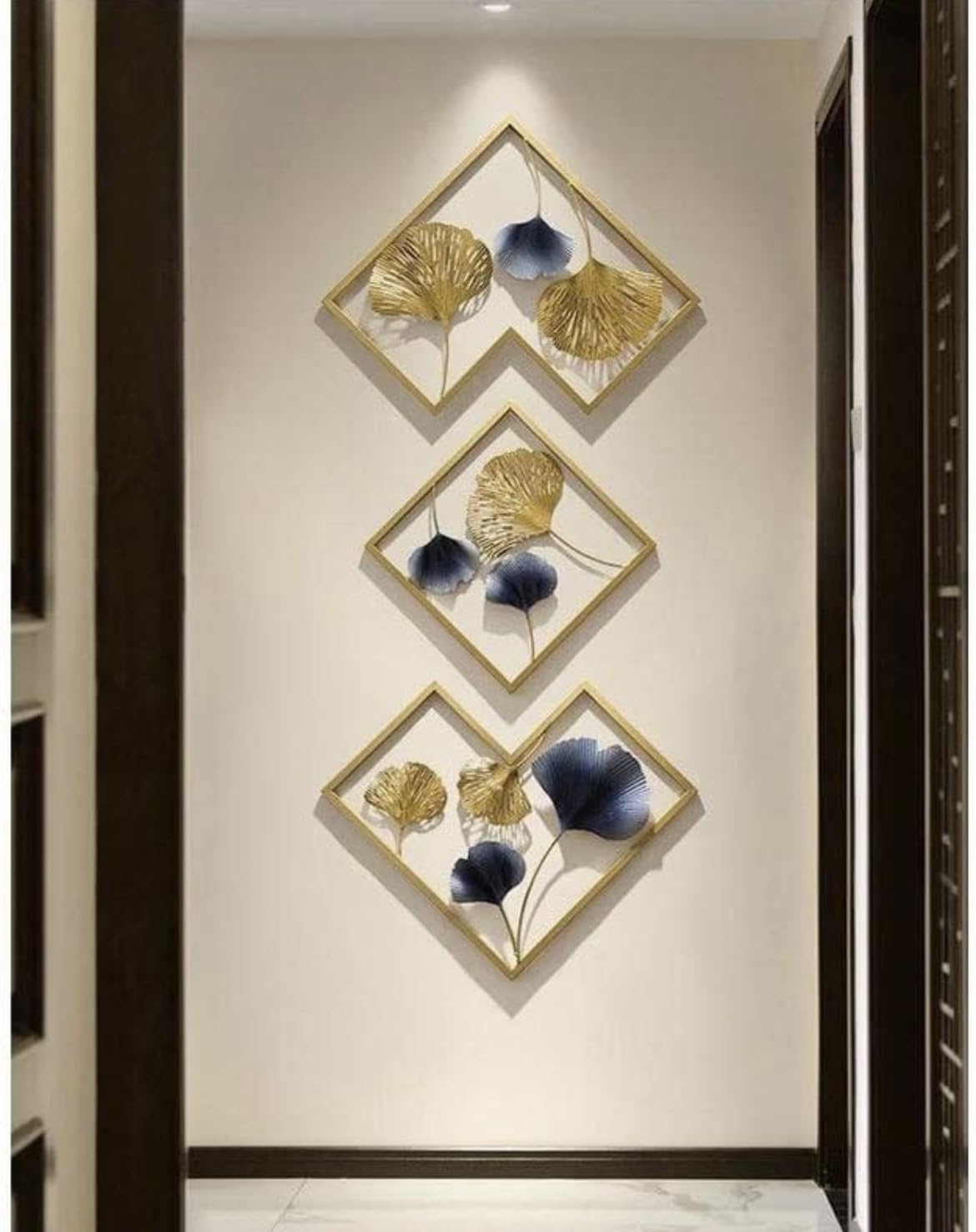 SS Royal Metal Abstract Figures handcrafted Wall Sculpture wall art multicolor for Home Decoration, Living room, drwaing room & Bedroom (pack of 3) (WDF main)