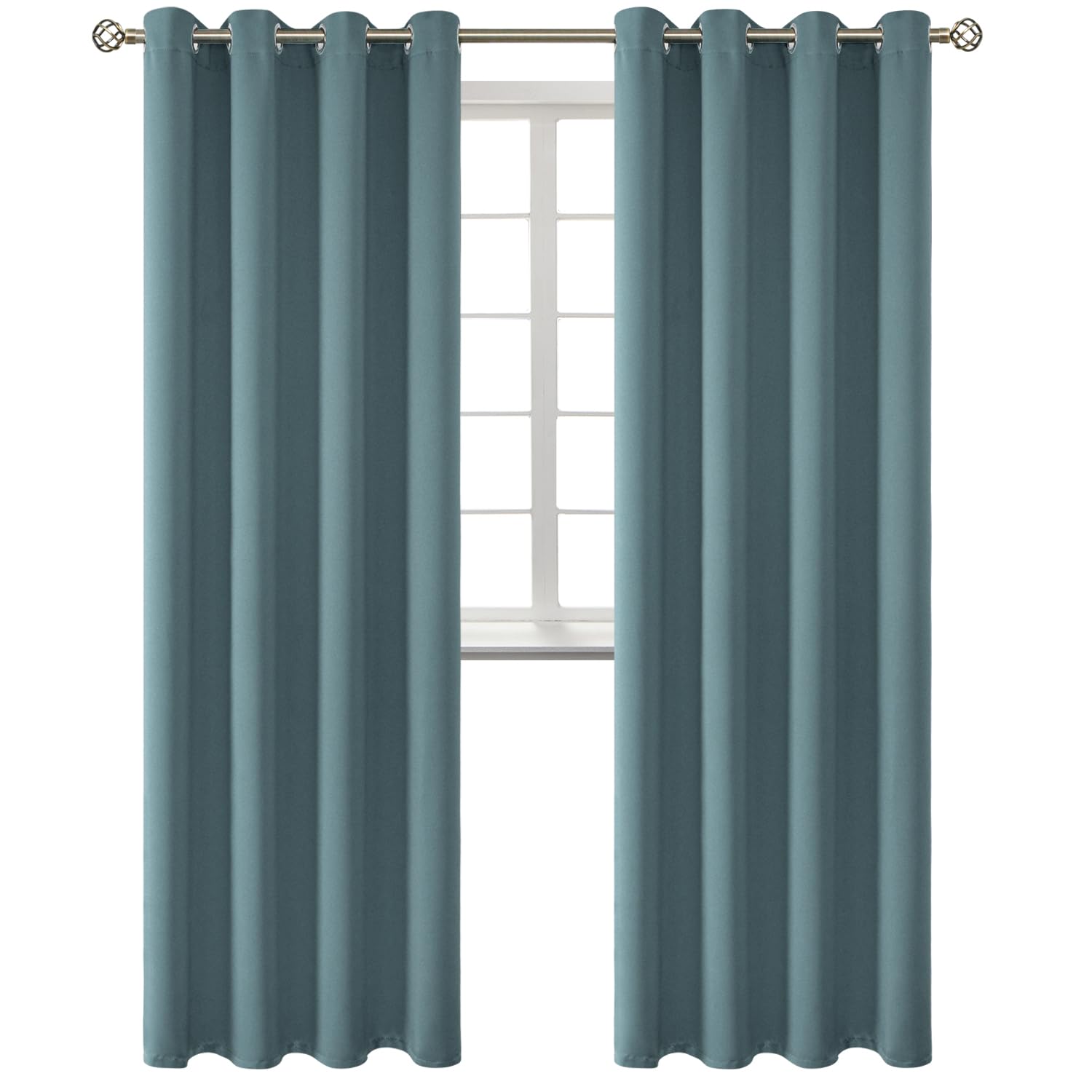 BGment Stone Blue Blackout Curtains for Living Room 95 Inch Long - 2 Panels