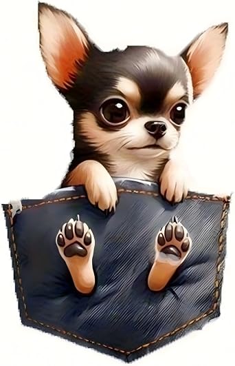 Cute Chihuahua Car Charm - 2D Flat Acrylic Hanging Ornament for Mirror, Keychain & Decor | Adorable Pocket-Sized Dog Gift Accessory