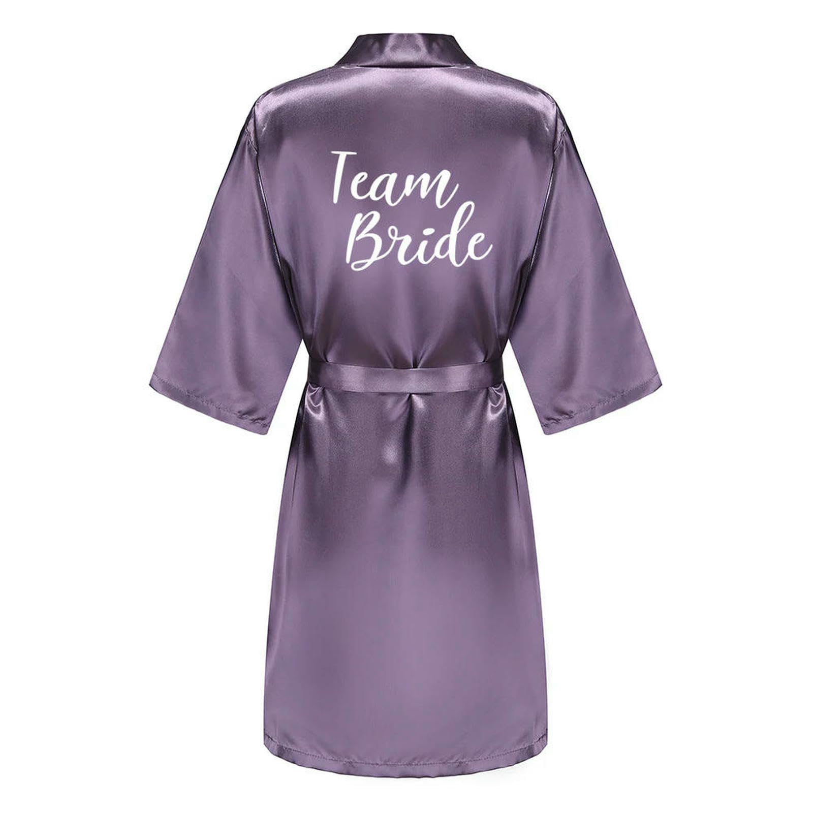 Accappatoio Donna Aokrobe Sposa da Seta Silk Donne Team Sorella Madre Doccia Regalo Damigella d'Onore Abiti Brevi-Come Foto Show_f-XL