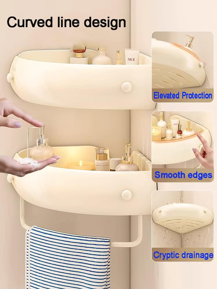 Mensola Doccia Angolare, Porta Shampoo Appendere, Autoadesivo Organizer Bagno, Per Cucina, Bagno, Soggiorno(29 * 7.5 * 2)