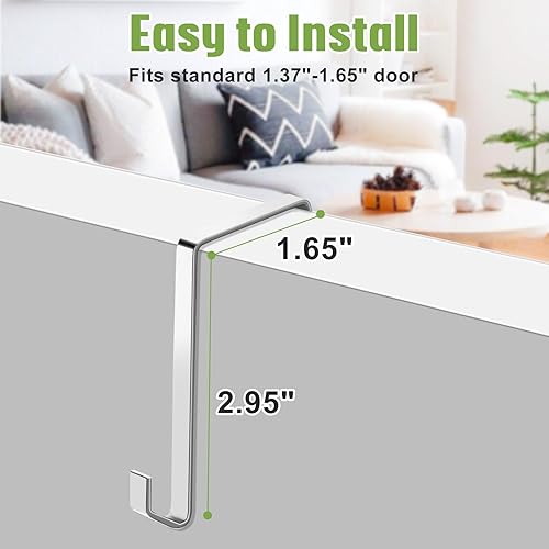 Miniatura 6 de MISSLO Zapatero para puerta con 35 bolsillos grandes, color negro y 35 bolsillos transparentes