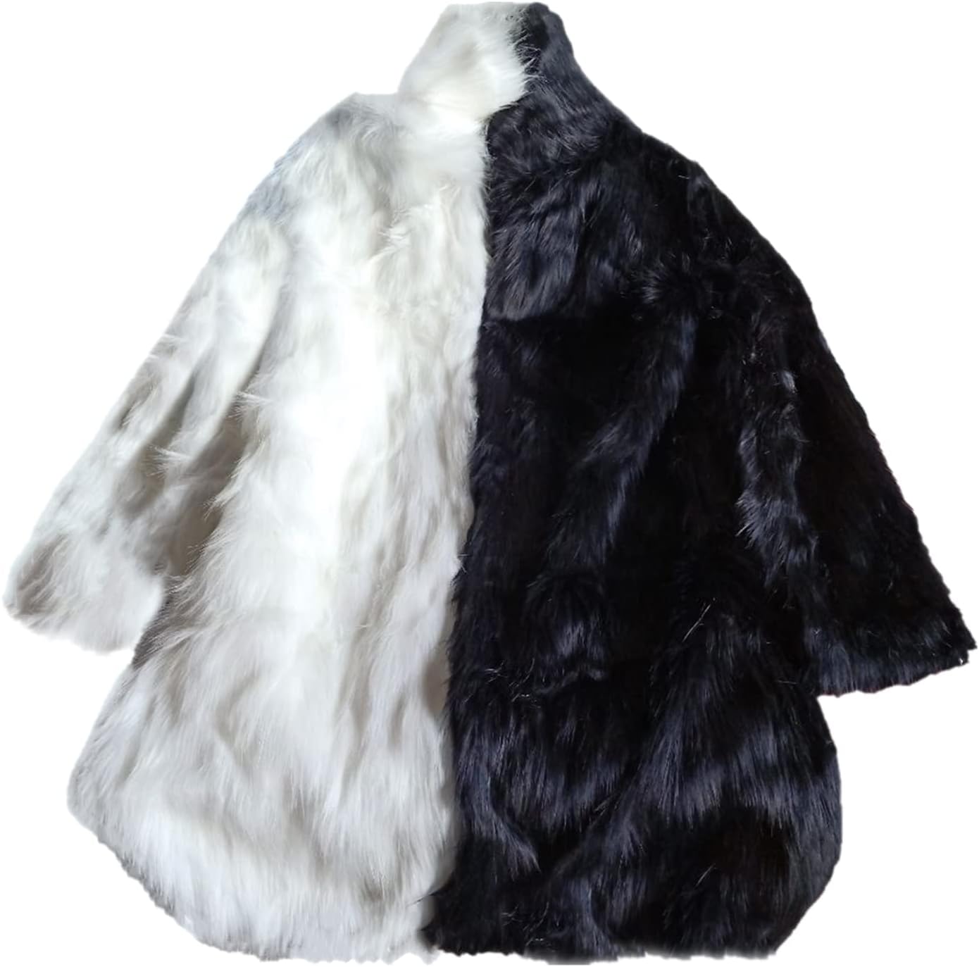 Colf Men's Fluffy Long Sleeve Faux Fur Coat Jacket Lapel Outwear Winter Parka Overcoat