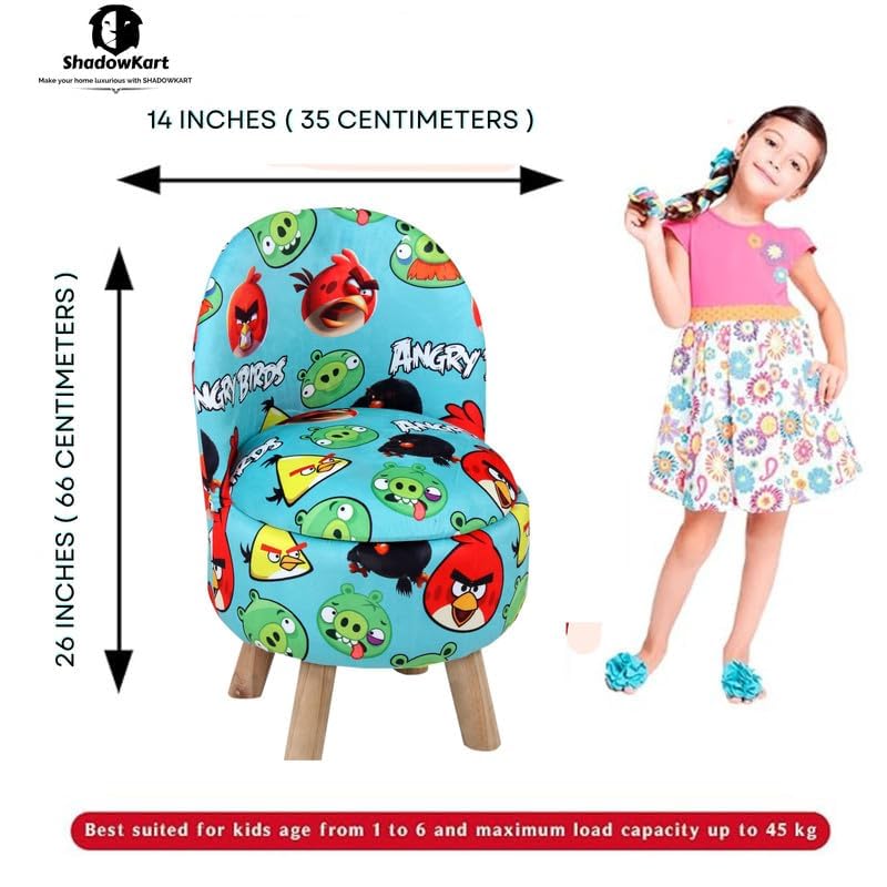 Image of Ottoman Kids pouffe Stool for Small Baby Chair Study Stool for Kids Playing Products Little Baby Dining Chair for Feeding Kids Cartoon Bedroom Chair,14x14x26 Inch, Single Chair
