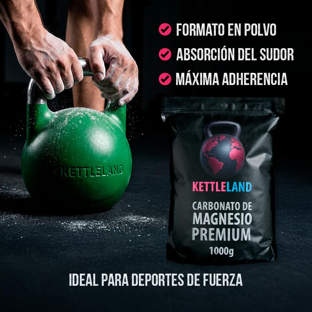 Magnesio en Polvo 1 kg para Gimnasio, Crossfit, Escalada y Kettlebell – Chalk Profesional de Agarre Máximo, Absorbe el Sudor, Calidad Competición