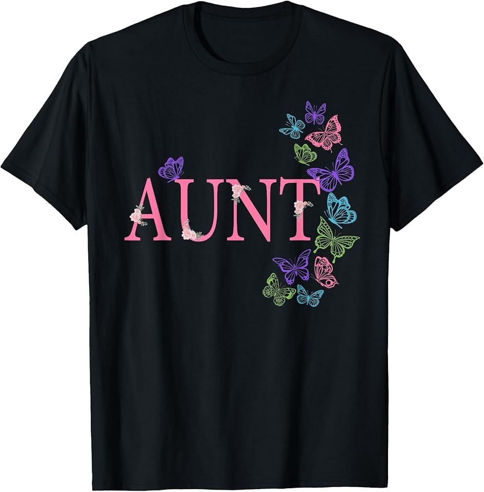 Aunt of The Birthday for Girl Butterfly Family 1st Birthday T-Shirt