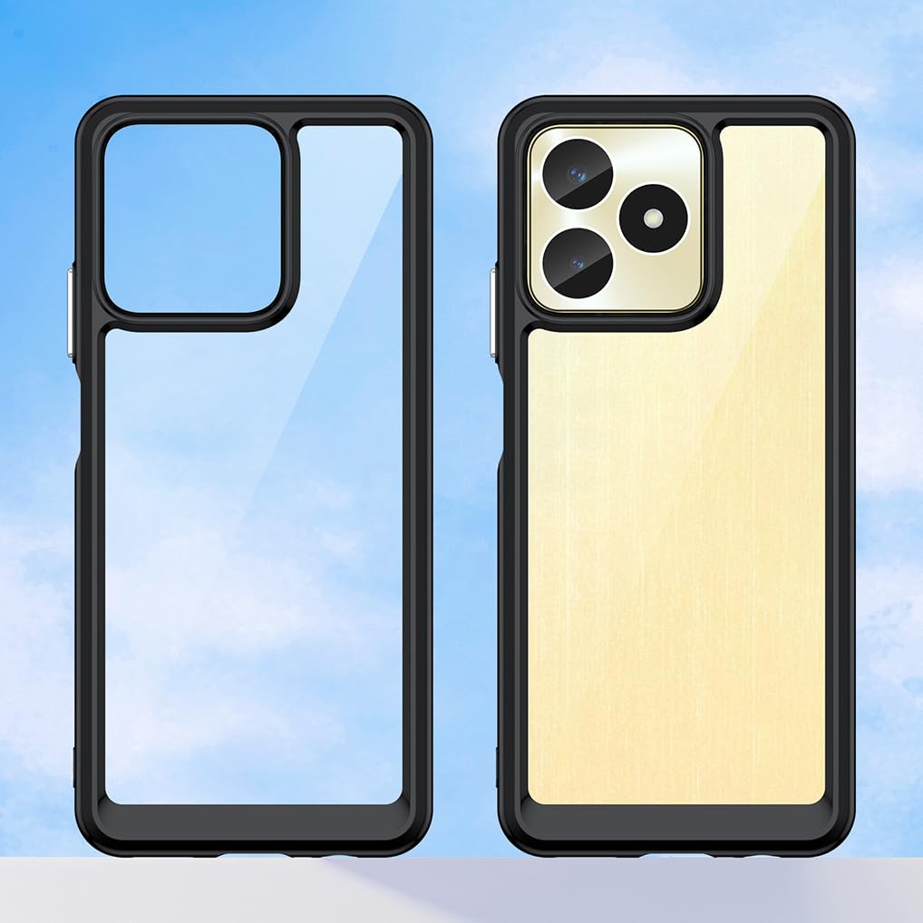 Cover Doppio Strato Per Realme C53 / Note 50 – Trasparente, Bumper TPU + Retro PC, Antiurto E Antigraffio