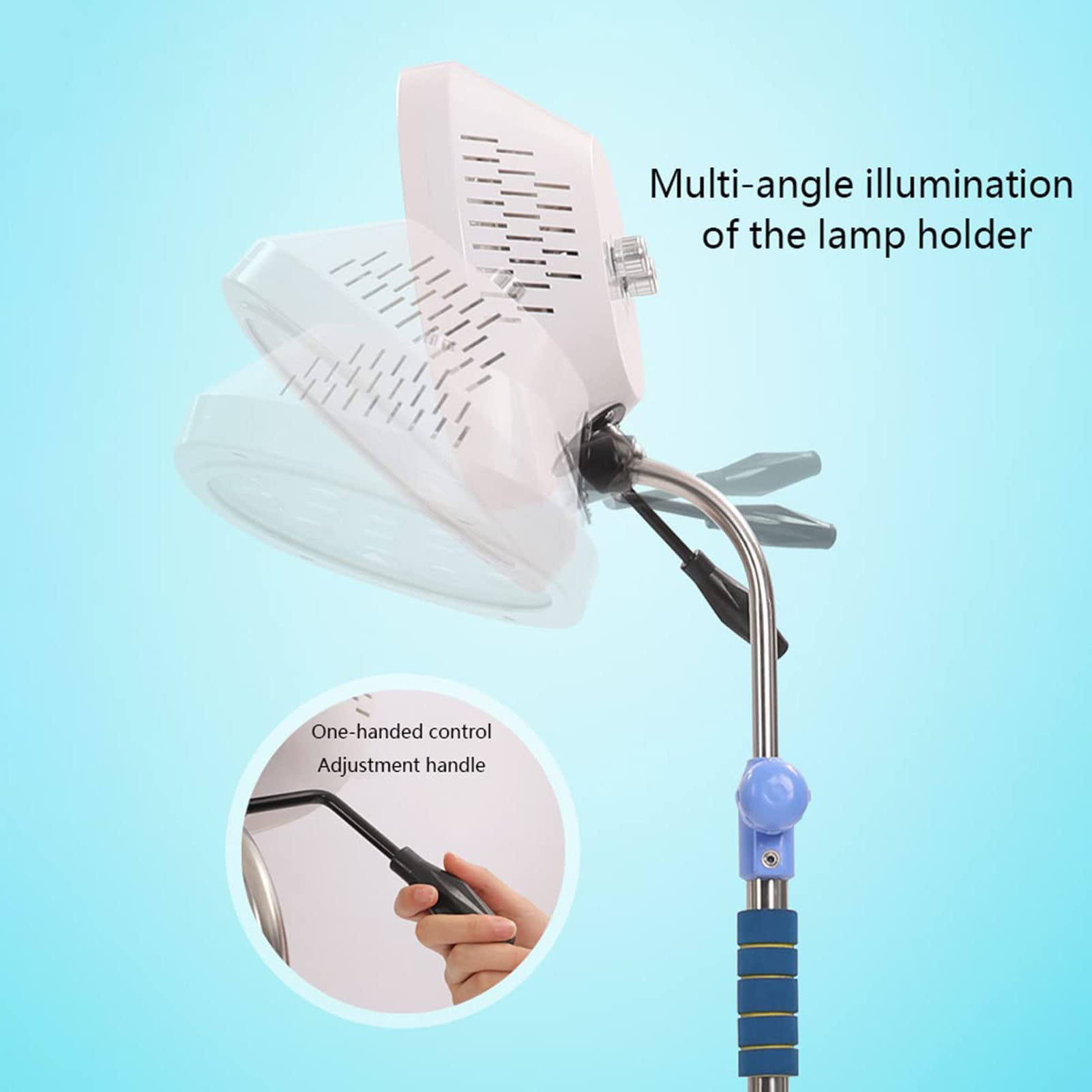 Luz De Examen Oral Dental, Iluminación Médica Quirúrgica, Lámpara sin Sombras Quirúrgica LED,El Cabezal de la lámpara Gira 98 Grados, Interruptor de Pie