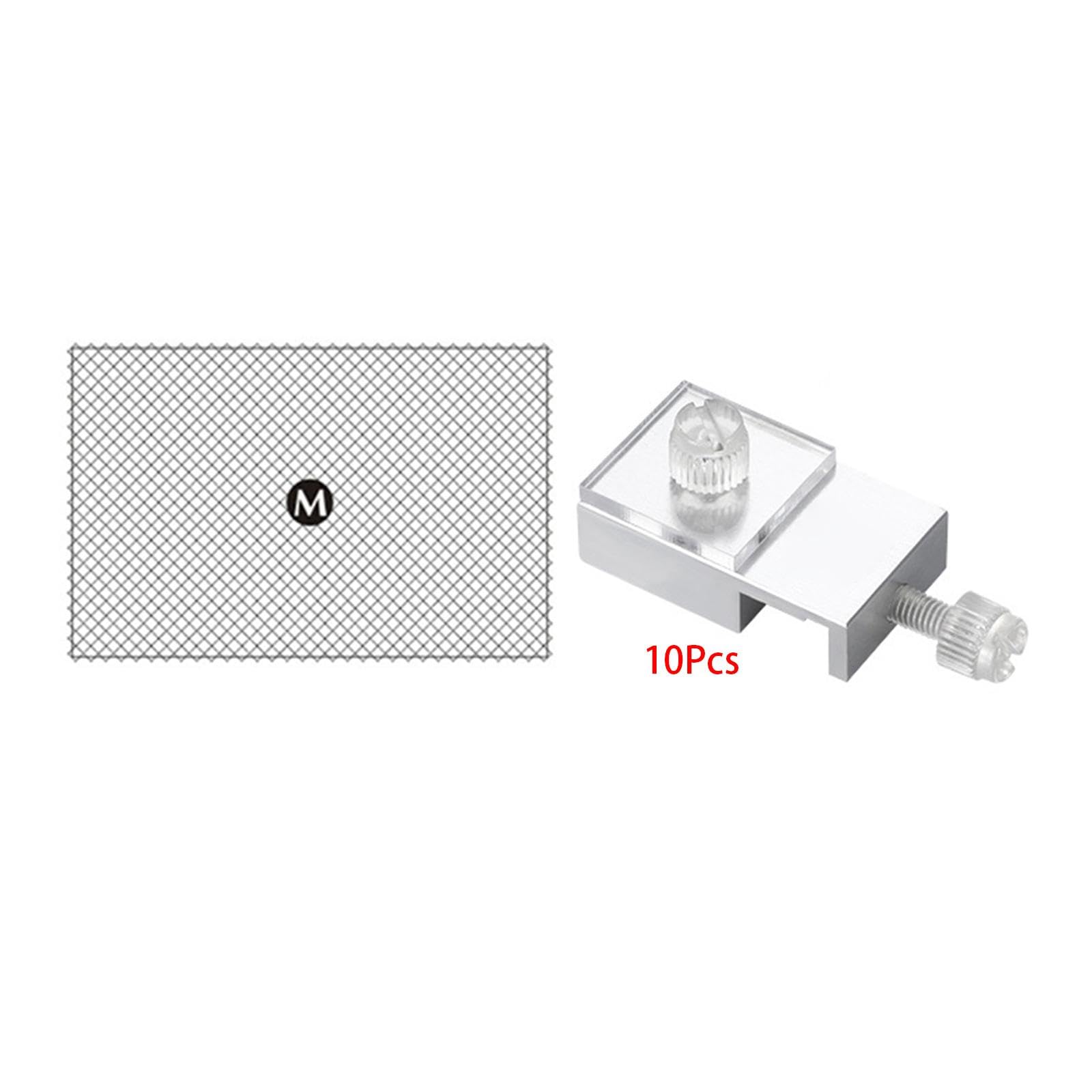 Filet de Tamis D'aquarium, Couvercle D'aquarium avec Pince en Aluminium, Pièce de Rechange, Filet Anti-Saut, Filet Supérieur en Maille Transparente Po, 80x106cm 10 Pinces