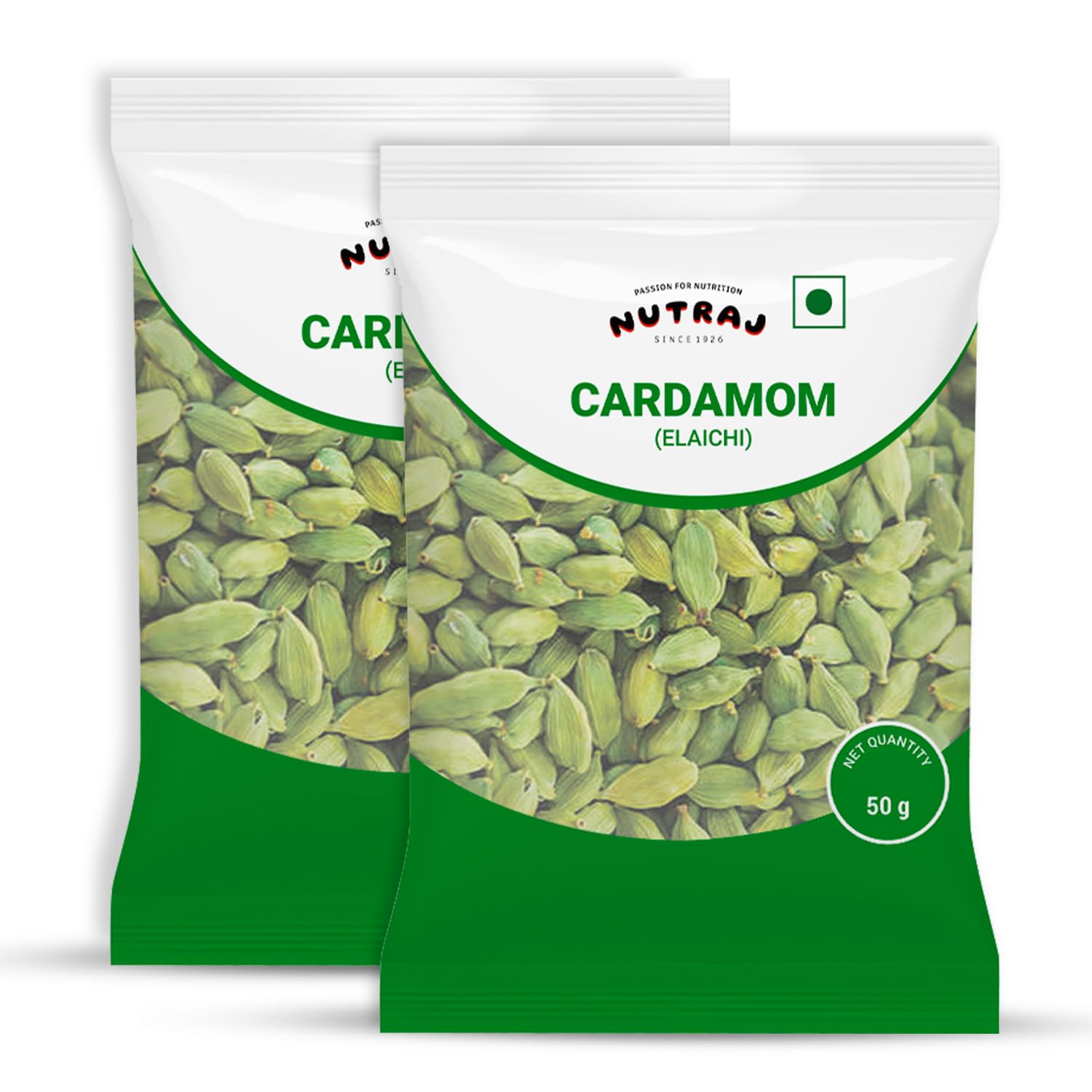 Nutraj Whole Cardamom (Elaichi) 100 grams (50 grams x 2) | No Artificial Colours or Preservatives