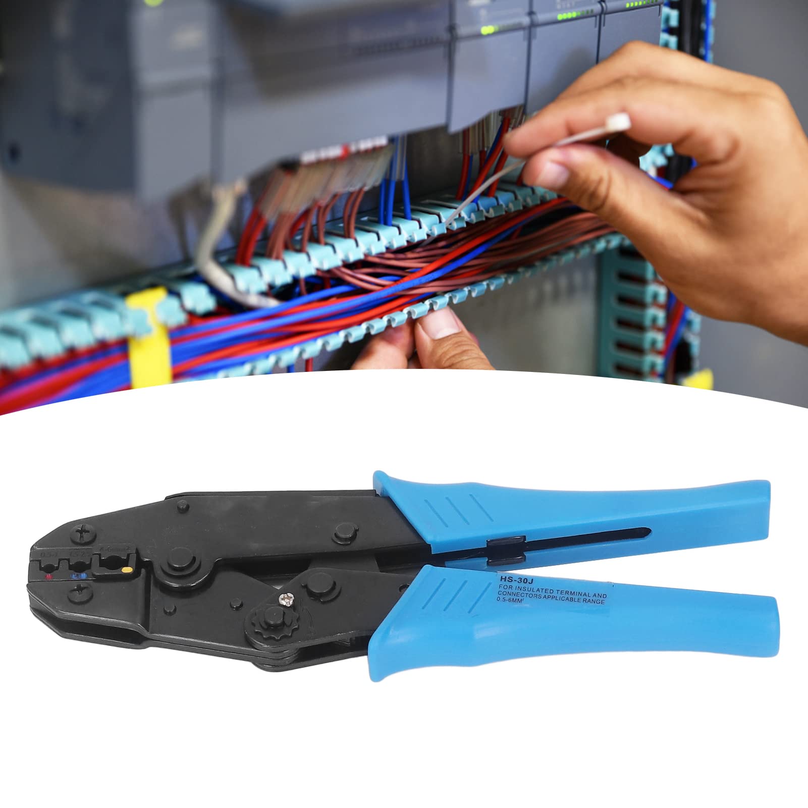 Szczypce do zaciskania końcówek Narzędzie do ściągania izolacji z przewodów Zestaw wymiennych szczęk z ergonomicznym uchwytem do prac elektrycznych