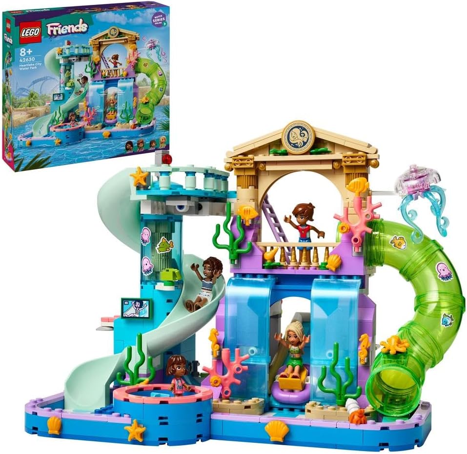 LEGO Friends Heartlake City Water Park Playset, Building Toy for 8 Plus Year Old Girls, Boys & Kids, Educational Set for Pretend Play, with 3 Minidolls and a Micro-Doll, Imaginative Gift Idea 42630