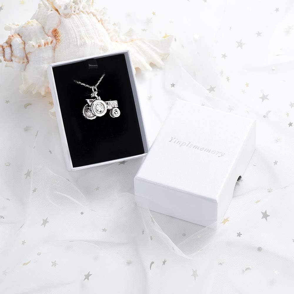 Yinplsmemory Cremation Jewelry Tractor Urn Necklace for Ashes for Men Stainless Steel Tractor Charm Urn Locket Memorial Keepsake Ashes Jewelry - Image 6