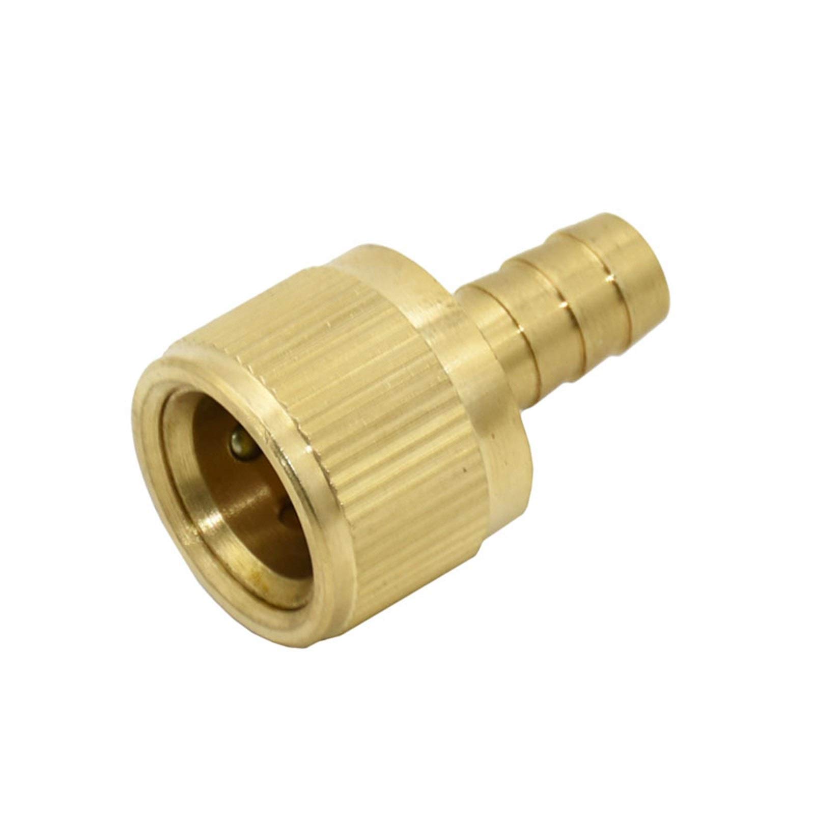 Quick Connect Garden Hose 10 Mm 1/2 Inch Hose Barb Quick Coupling Brass 1/2 Inch Copper Metal Threaded Water Pipe Joint 1 (Color : Gold)