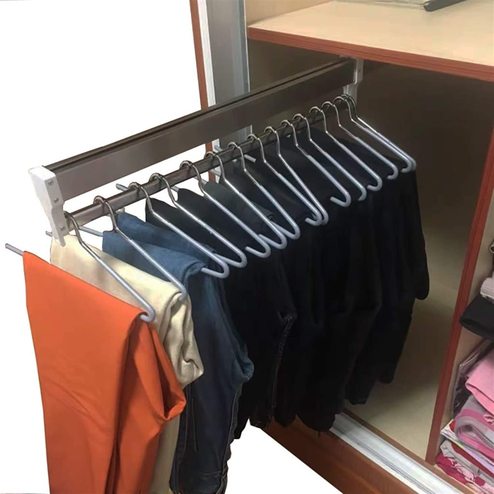 corner wardrobe， Closet Rod，Wardrobe Pull，Out Trousers Rack, Wardrobe Clothes Hanger Rail(600mm/23.6inch)