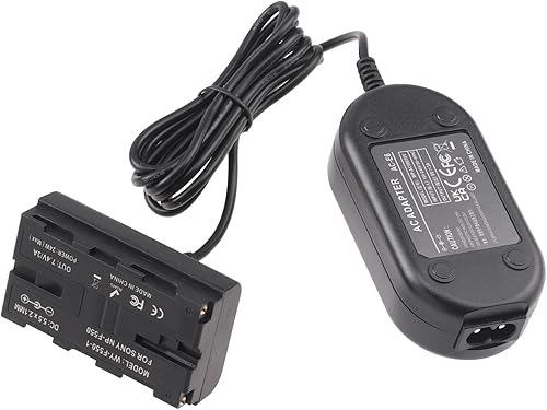 Miniatura 6 de Cable adaptador de fuente de alimentación de CA + batería ficticia NP-F, acoplador de CC para Sony NP-F550 NP-F570 NP-F970 para alimentar el monitor