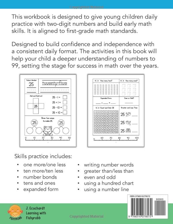 Number of the Day First Grade Workbook 1st Grade Math Place Value Activities: Daily Math Practice Grade 1 Math Skills (Math Skill Builders) - Image 2