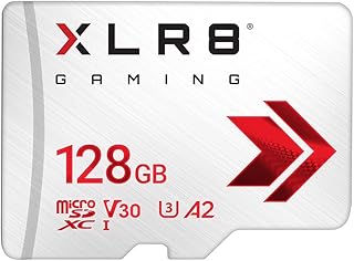 PNY XLR8 128GB Gaming Class 10 U3 V30 microSDXC Flash Memory Card - 100MB/s, Class 10, U3, V30, A2, 4K UHD, Full HD, UHS-I, Micro SD