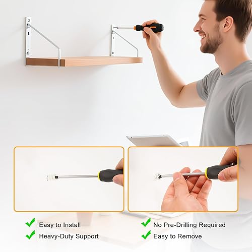 Miniatura 4 de KURUI Kit de anclajes autoperforantes para paneles de yeso con tornillos, anclajes de pared secos resistentes para colgar roca de hoja, 50 ganchos