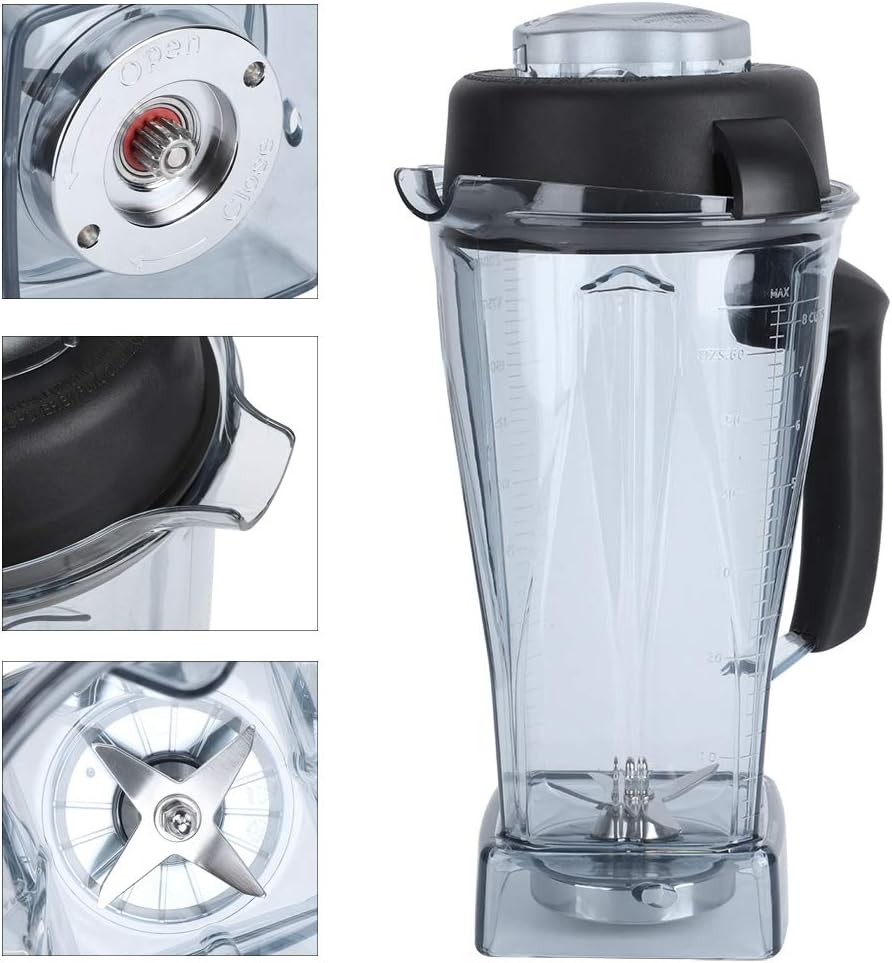 64oz Transparent Blender Container Cup Lid Blade Replacement Accessories Kit Fit for Vitamix