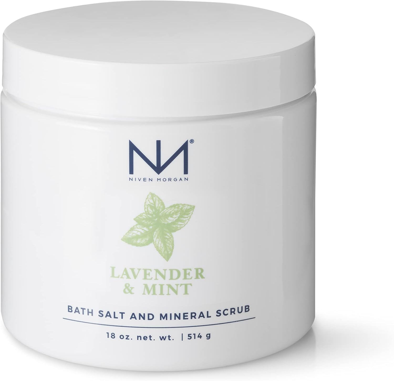 Niven Morgan Lavender Mint Dead Sea, & Epsom Soak Bath Salt and Spa Mineral Scrub 18 oz.