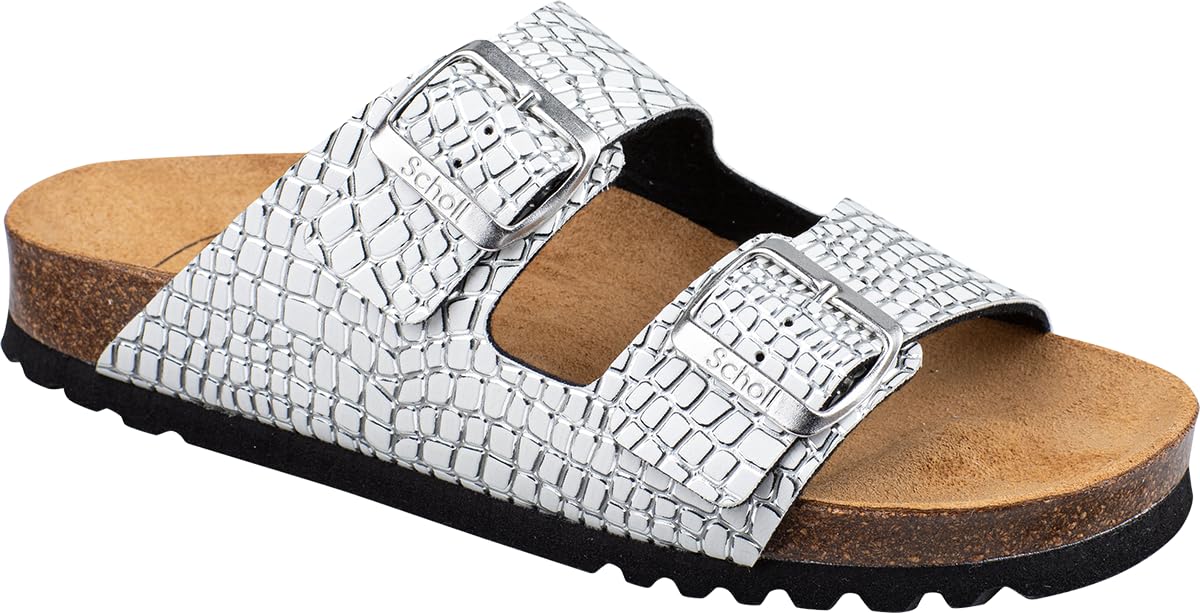 Scholl Josephine Women's Sandal, White silver., 6 UK