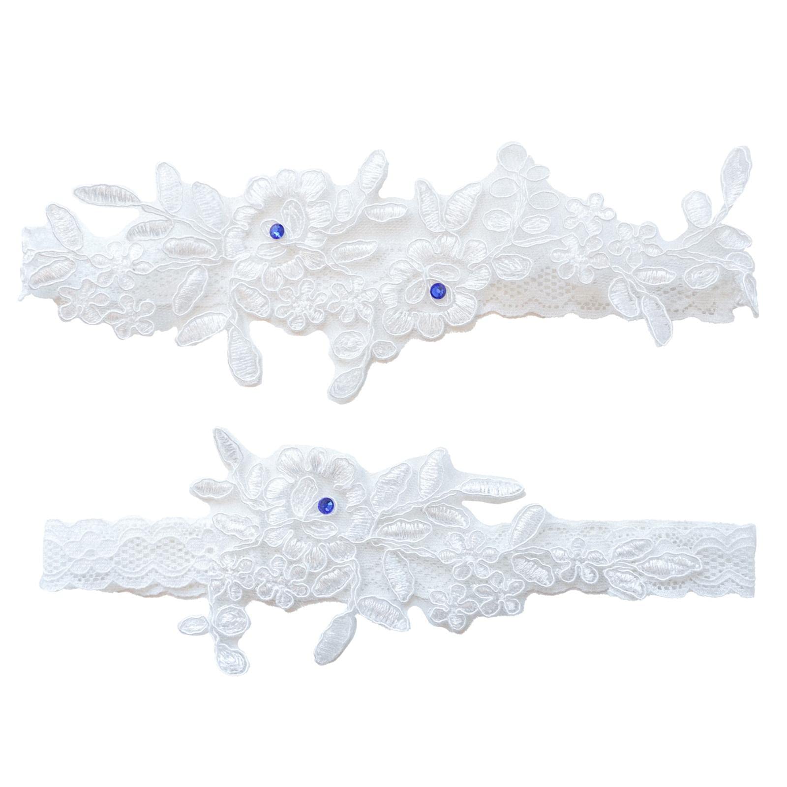 2x Wedding Garter Belt Flower Floral Garter Belt for Prom Night Club Cosplay 45cm to 55cm-image-3