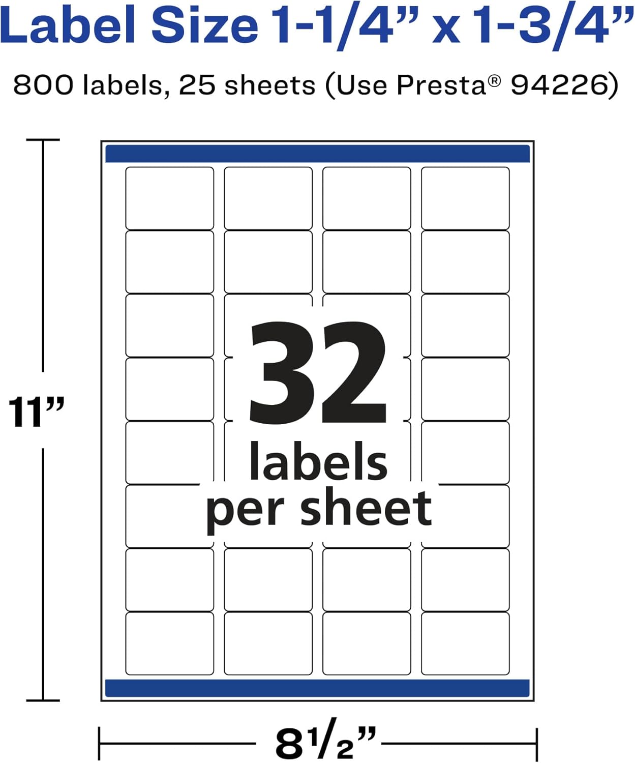 Avery Printable Durable White Rectangle Labels, Sure Feed Technology, 1.25" x 1.75", Waterproof Labels, Laser & Pigment-Based Inkjet Compatible, 800 Total