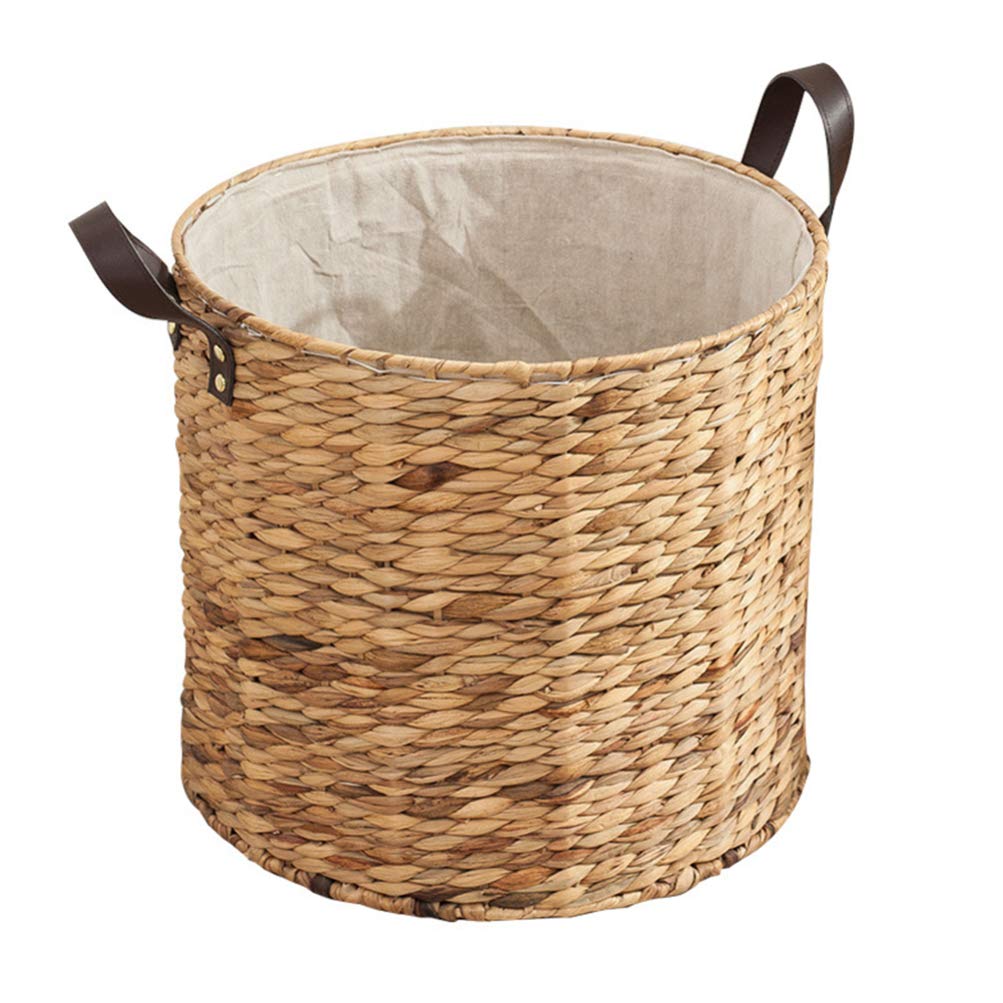 Woven Storage Basket Wicker Basket with Handles Laundry Hamper Blanket Basket for Home