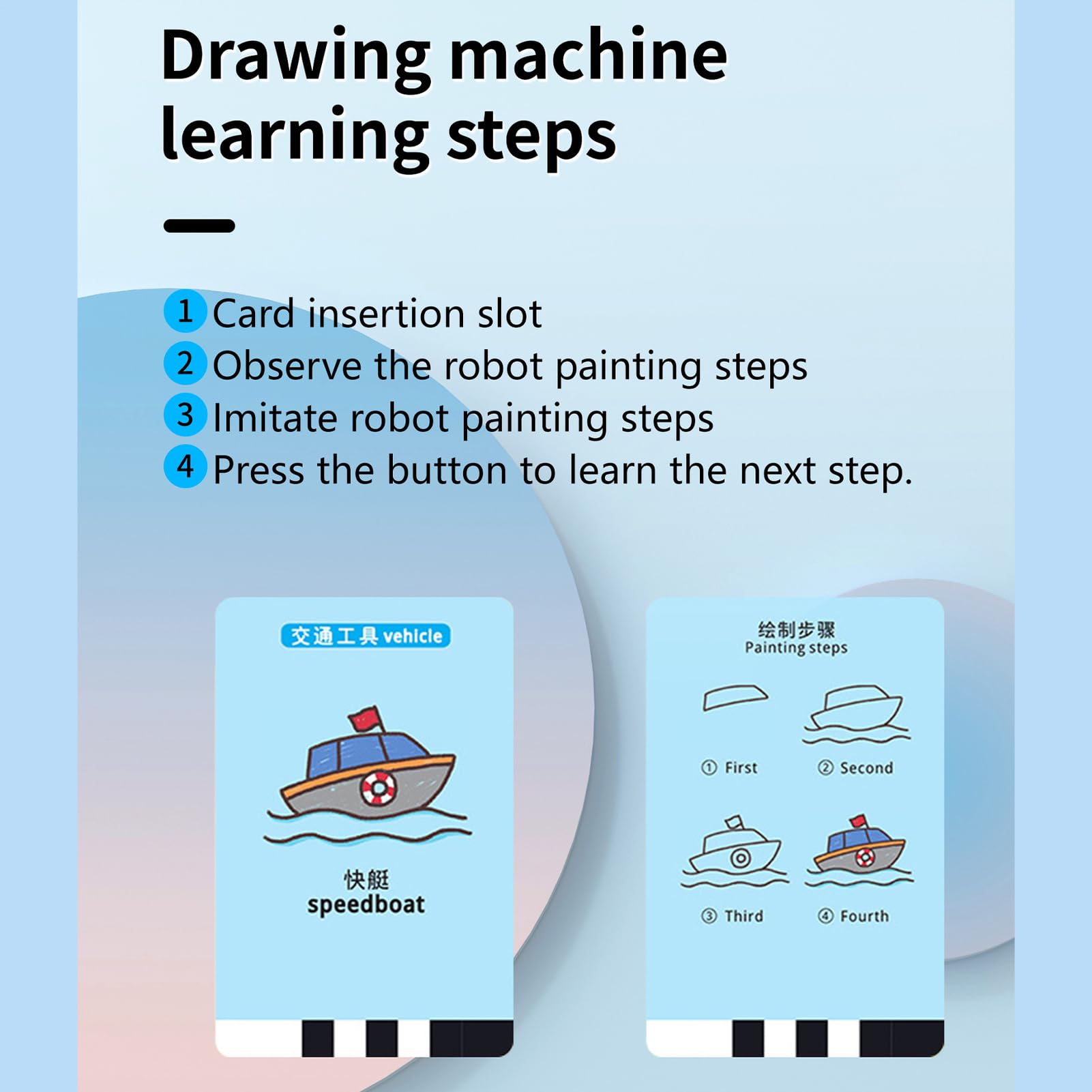 Robot de dibujo para niños, robot interactivo con interacción de voz, 100 tarjetas de palabras y 12 bolígrafos de colores, máquina educativa para niños y niñas mayores de 5 años