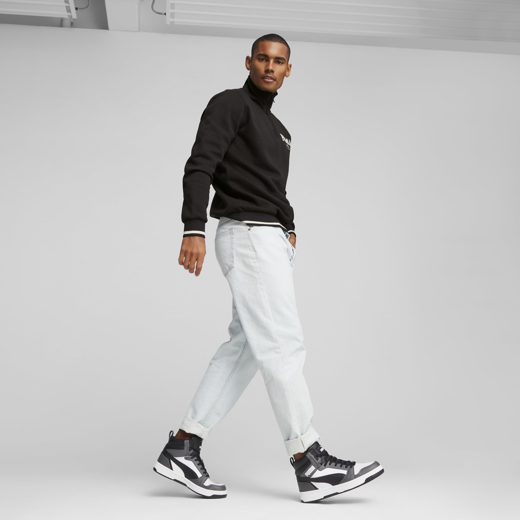 PUMA Rebound V6 Adidasy Uniseks,PUMA WHITE-PUMA BLACK-SHADOW GRAY,42.5 EU