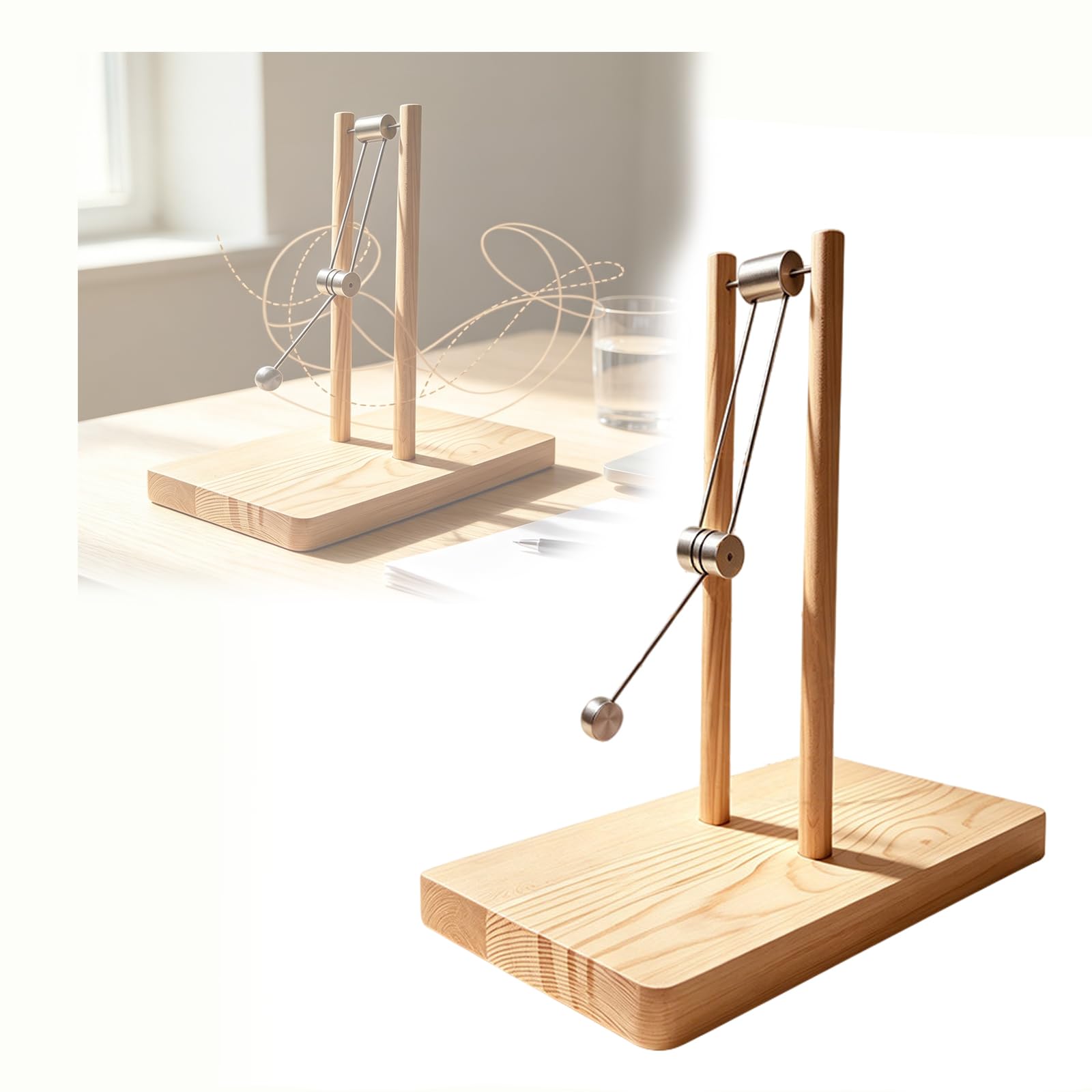 MJDHS Kinetic Sculpture Chaos Pendulum Decoration, Demonstrating Kinetic Motion