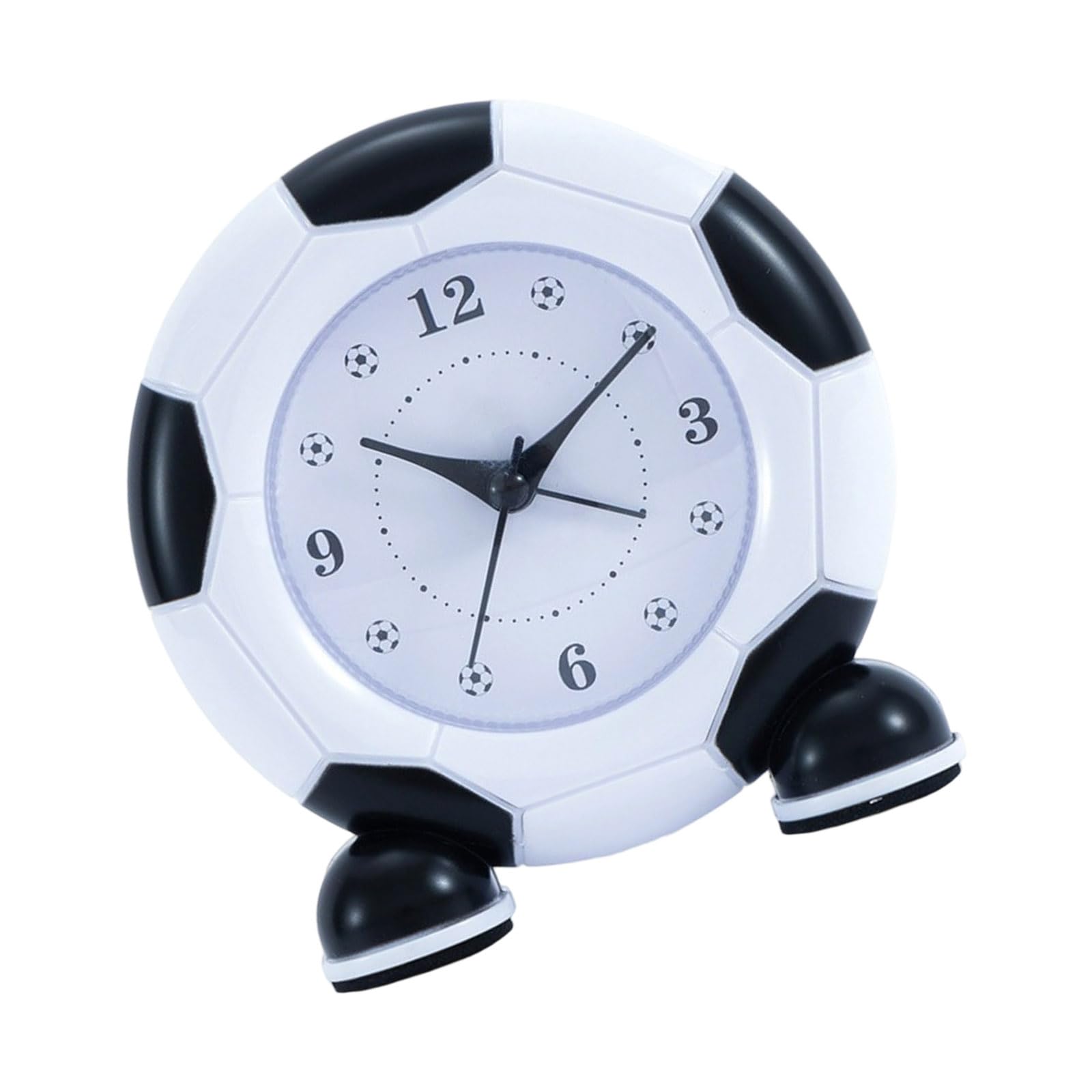 Msioytog Modern Round Soccer Analog Alarm Clock with Arabic Numerals Housing Battery Operated for Home Bedroom Kids Alarm Clock