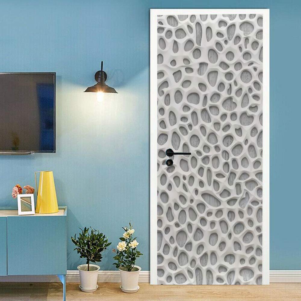 Sticker de porte blanc pour cacher les défauts et agrandir l'espace intérieur