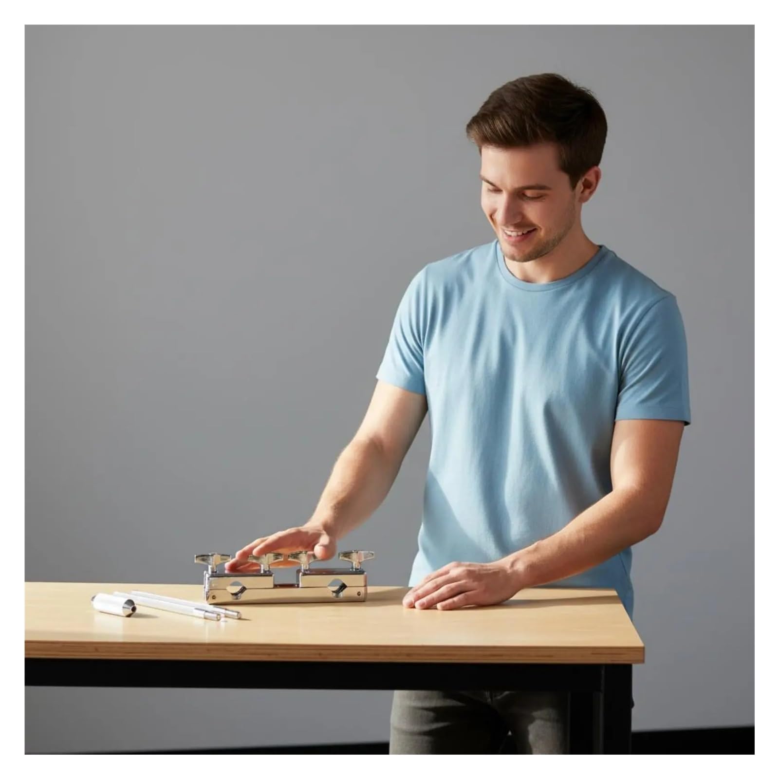 Support Métallique Réglable For Pince À Double Tambour