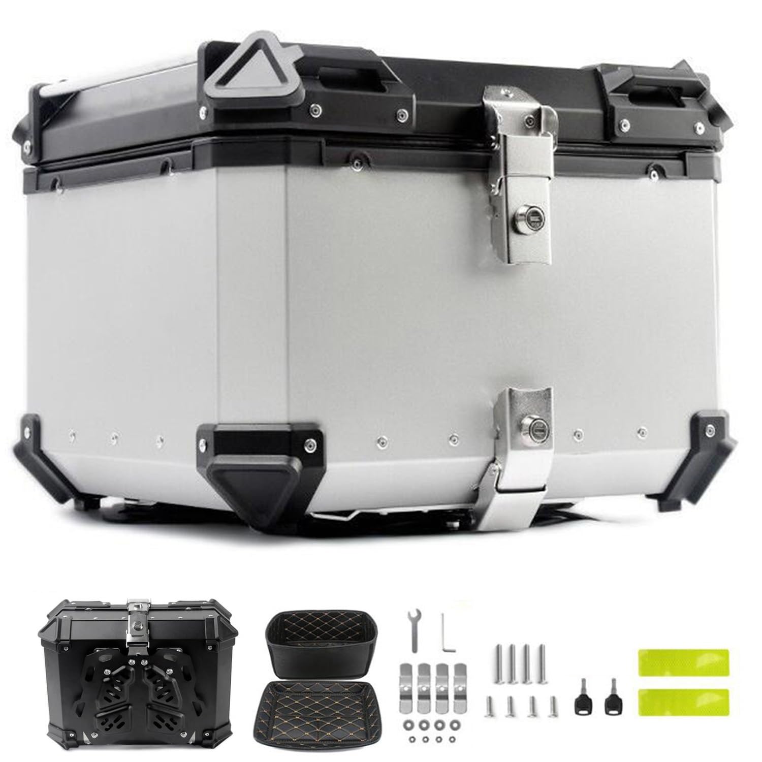 Top Case Moto 45L Idéal pour Rangement Casque en Voyage et Trajets Urbains