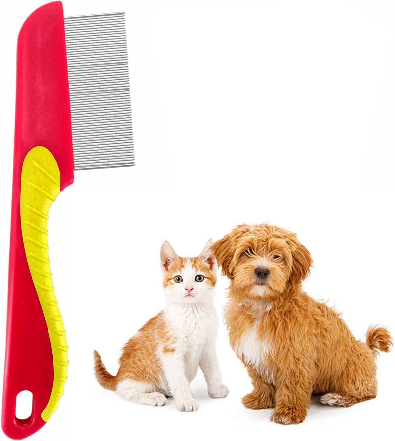 KittuPet Products Rubber Handle Flea Comb Steel Needles Pet Grooming Brush for Puppies & Dogs-6inch-Color May Vary (B0C6BL6H2R) Amazon Price History, Amazon Price Tracker