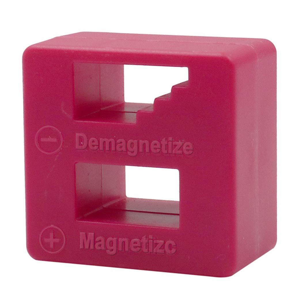 KunmniZ 2 in 1 Quick Magnetizer Demagnetizer Mini Magnetic Pick Up Repair Tool for Electric/Manual Screwdriver Tips Screw Bits,Red