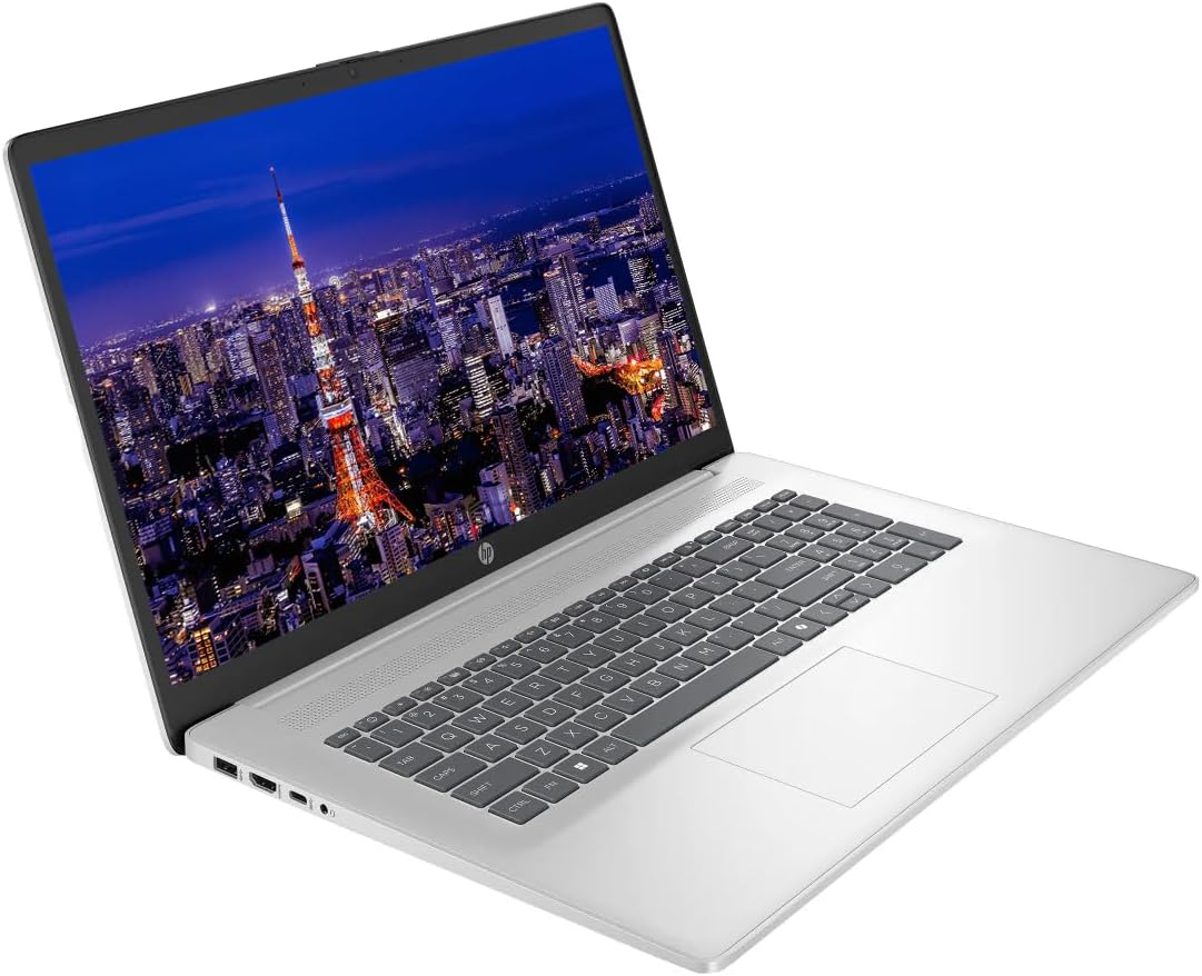 HP 17.3" Touchscreen Business Laptop Computer, 12-Core Intel Core Ultra 7 255U (Up to 5.2 Ghz), 32GB DDR5 RAM 1TB SSD, Windows 11, Backlit Keyboard, SageNova Earphones, Docking Station, Silver