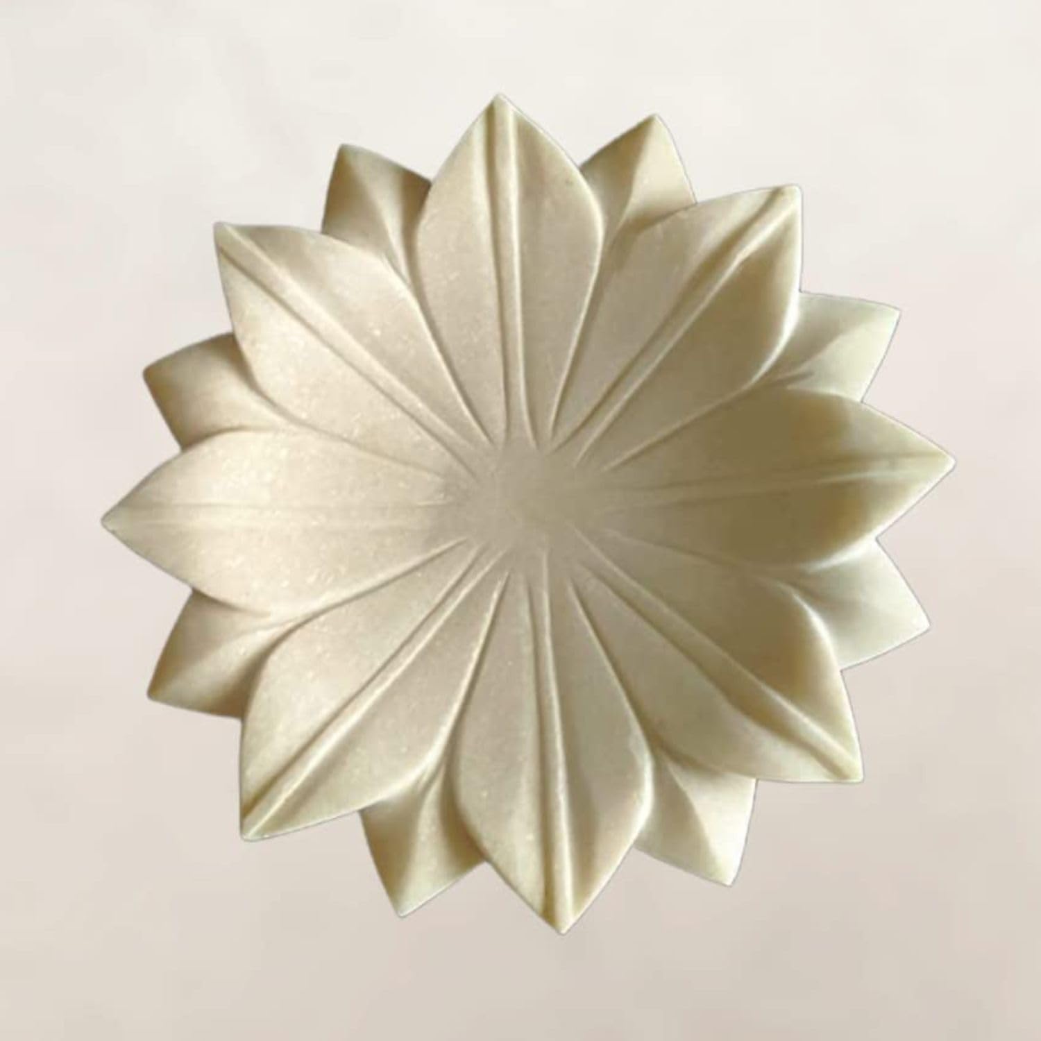 Marble Lotus Plate for Home Decor, Kitchen Serving, Dining Table Decoration and Gift (6 Inches)