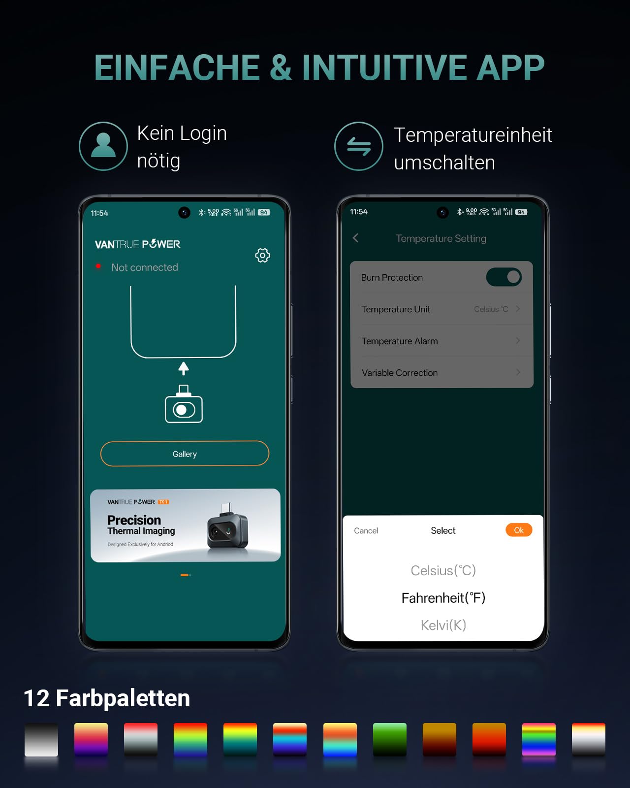 Wärmebildkamera Thermal TS1 für Android, Infrarotkamera Wärmebildkameras mit 512×384 Superauflösung Infrarot Kamera mit USB-C, -20°C bis 550°C, Haus-Inspektion 15x Zoom