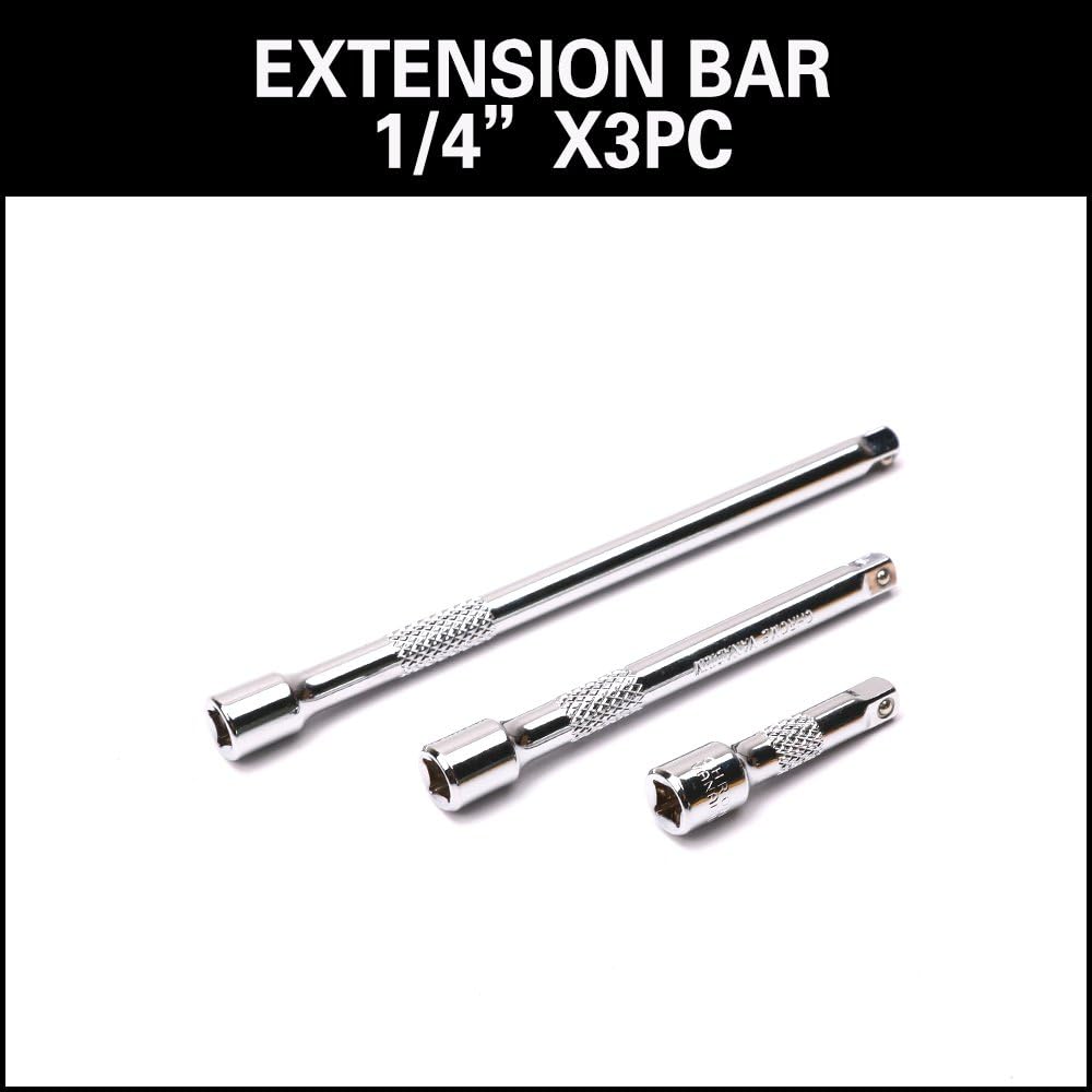 HORUSDY 9-Piece Socket Extension Bar Set, Ratchet Extension Bar Set,1/4", 3/8", and 1/2" Impact Drive Socket, Drive Tool Accessory, CR-V Steel Storage Tray