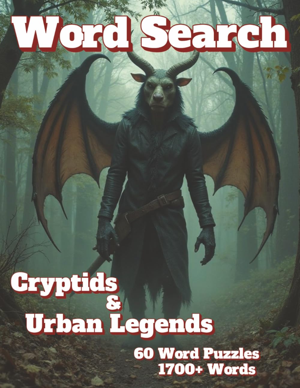 Word Search: Cryptids & Urban Legends 60 Word Puzzles 1700+ Words (Americana)
