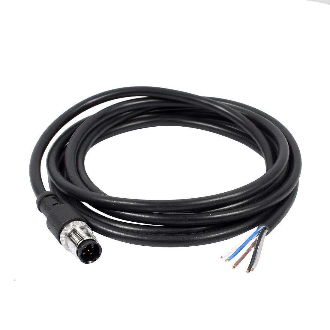 Uxcell Men's Black Sourcingmap M12 2M Straight Head 5Pin Connector Aviation Electrical Cable