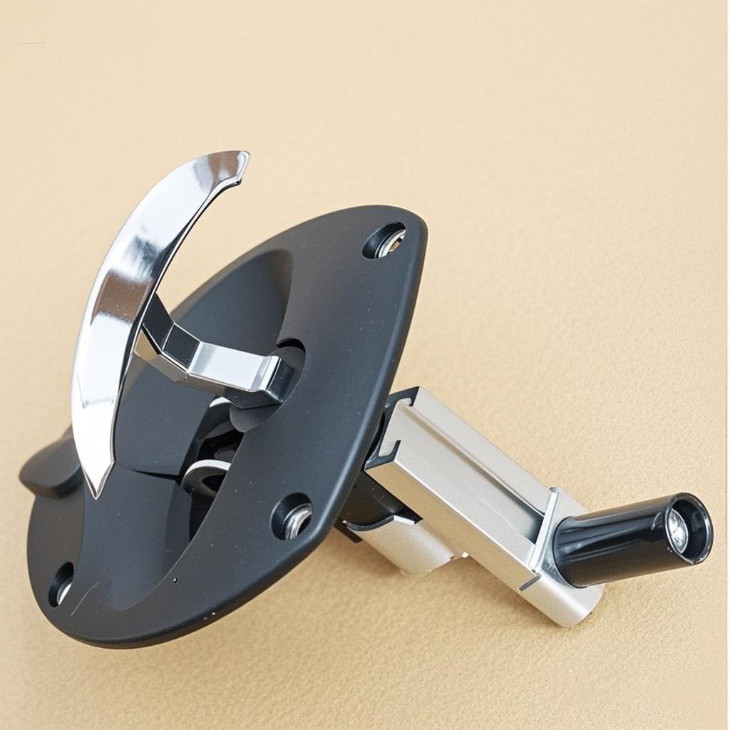Single Point Compression Latch for Underbody Truck Tool Box ， Gasket and Cylinder with Keys, Replacement Latch for Universal Toolbox Door Locks Truck Boxes Locks (Black+Silver)
