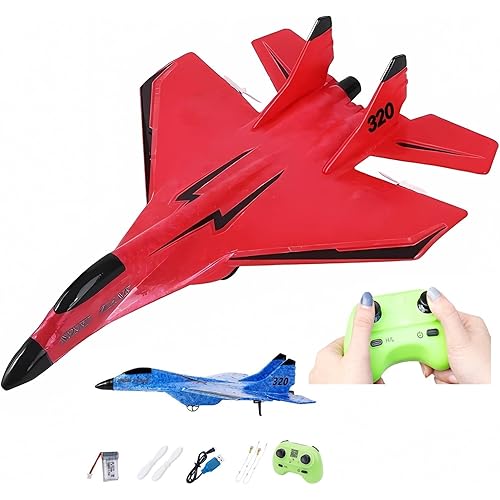 2023 New Remote Control Wireless Airplane Toy With Lights, USB Rechargeable SU-35 RC Remote Control Plane Glider, Outdoor Drop-Resistant Foam RC Air Planes Fighter Jet For Adults Aircraft Enthusiasts