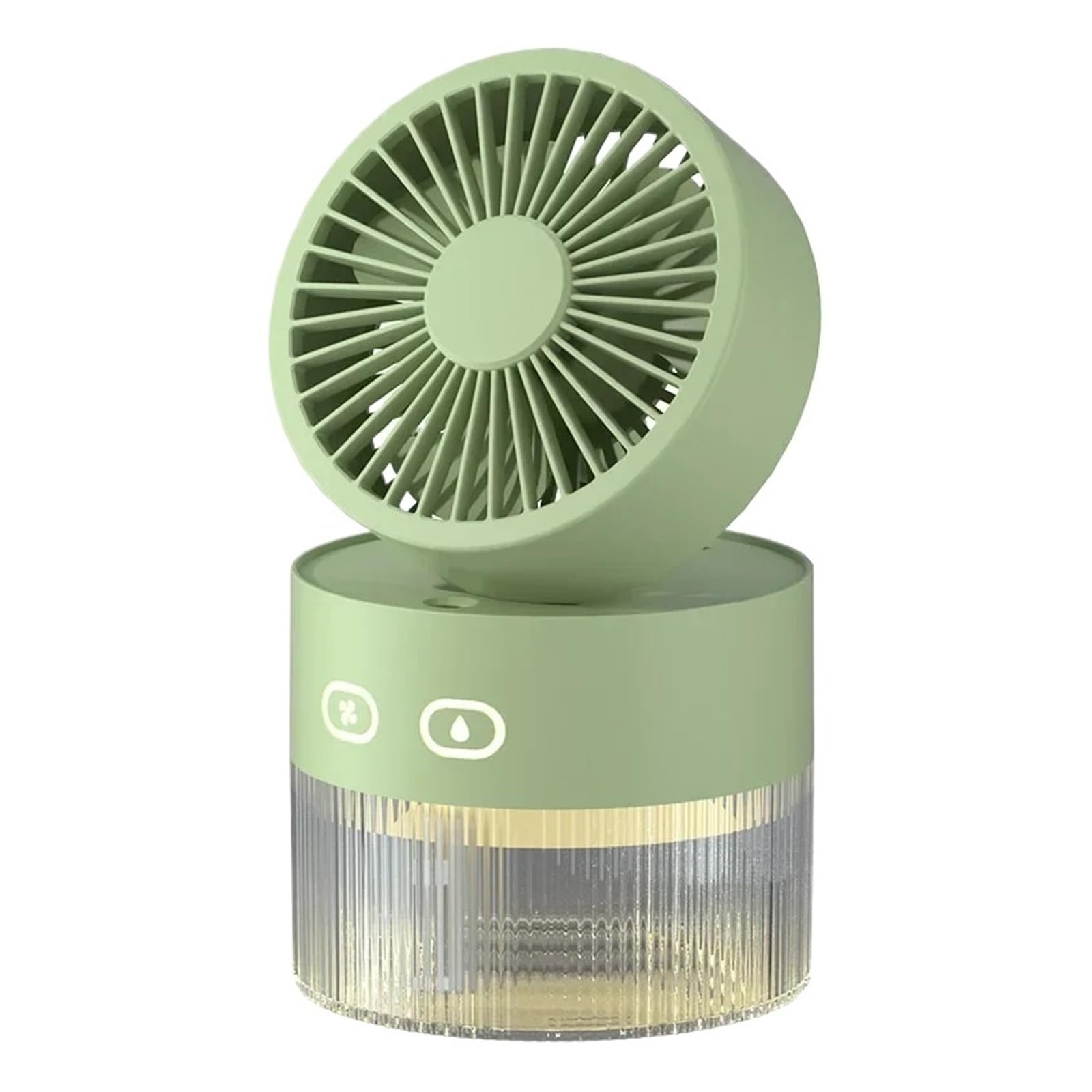 Humidifier Spray Fan Portable USB Water-cooled Mini Desktop Household Appliances Water Mist With LED Light Airflow Comfort Refreshing Breeze(Green-USB)