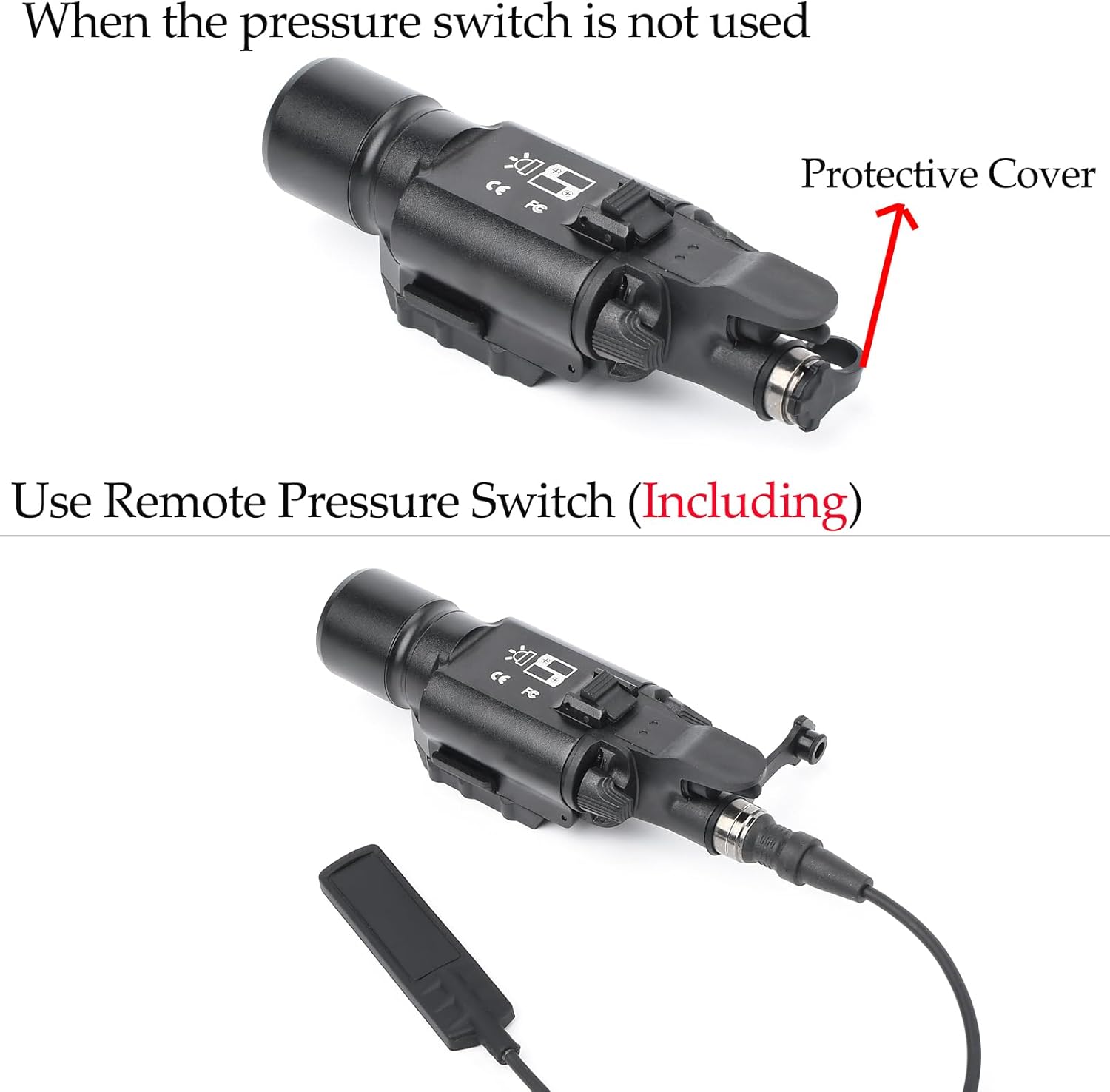 Remote Pressure Switch, Tactical Pistol Light Dual Function Switch for Airsoft X300 Series Pistol Light Scout Weapon Light, with Momentary Constant Modes