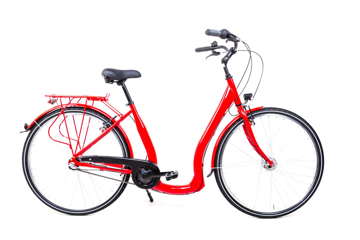 Sprick 28 Inch Aluminium Easy Boarding City Bike 3 Speed Nexus Hub Dynamo Red Sports & Outdoors